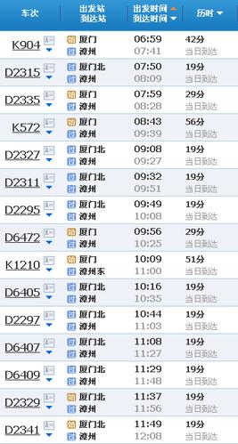 厦门到漳州汽车-厦门到漳州汽车时刻表查询