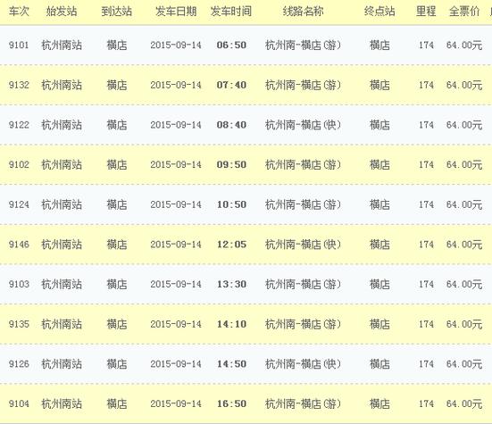 金华到杭州汽车-金华到杭州汽车北站时刻表